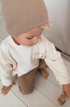 Oversized sweater with text – Ecru via Glow - the store