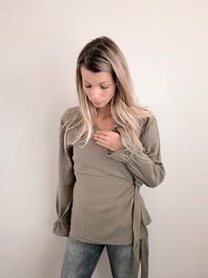 Wrap blouse – Olive via Glow - the store