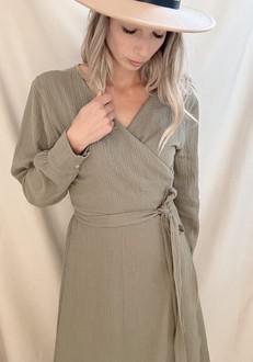 Wrap Dress – Olive via Glow - the store