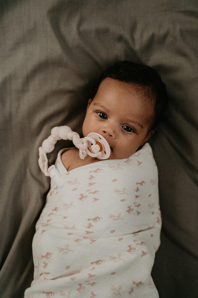 Pacifier clip organic cotton – Peach Blush from Glow - the store