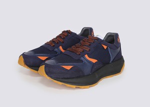 BABER-GV vegan running shoes | INDIGO/ORANGE from Good Guys Go Vegan