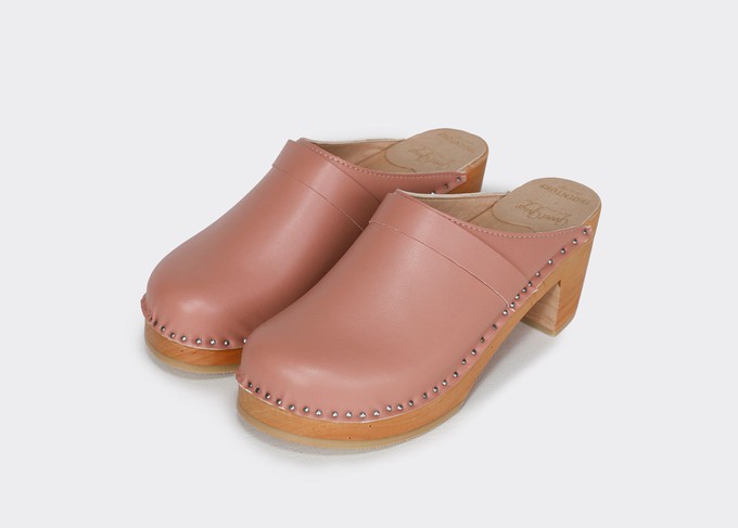 DA VINCI vegan Mid Heel clogs | PINK APPLESKIN™  from Good Guys Go Vegan