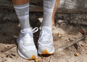 BABER-GV vegan running shoes | GREY/ORANGE from Good Guys Go Vegan