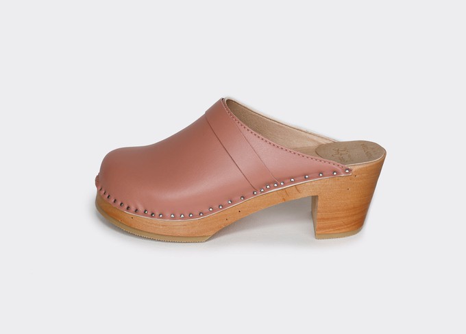 DA VINCI vegan Mid Heel clogs | PINK APPLESKIN™  from Good Guys Go Vegan