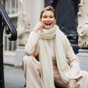 Handmade Cream White Pure Alpaca Scarf from Heritage Moda