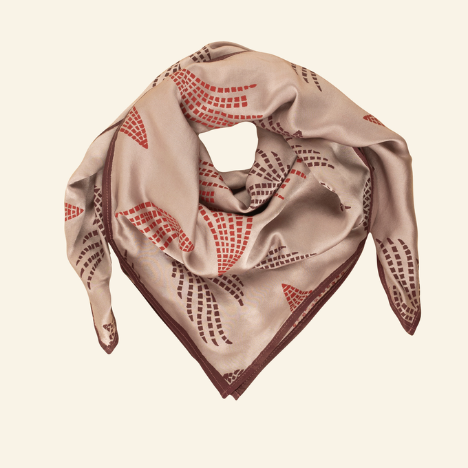 Oyster Pink and Burgundy Men's Silk Scarf from Heritage Moda