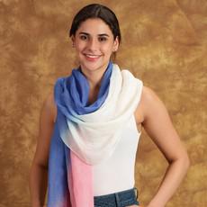 Pink and Blue Ombré Linen Scarf via Heritage Moda