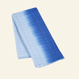 Handwoven Dip-Dye Blue Oversized Wool Scarf from Heritage Moda
