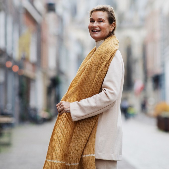 Golden Brown Pure Alpaca Handmade Scarf from Heritage Moda