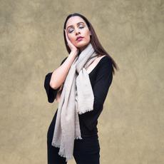 Beige Natural Cashmere Scarf via Heritage Moda