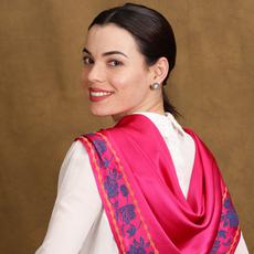 Maharani Pink Royal Silk Scarf via Heritage Moda