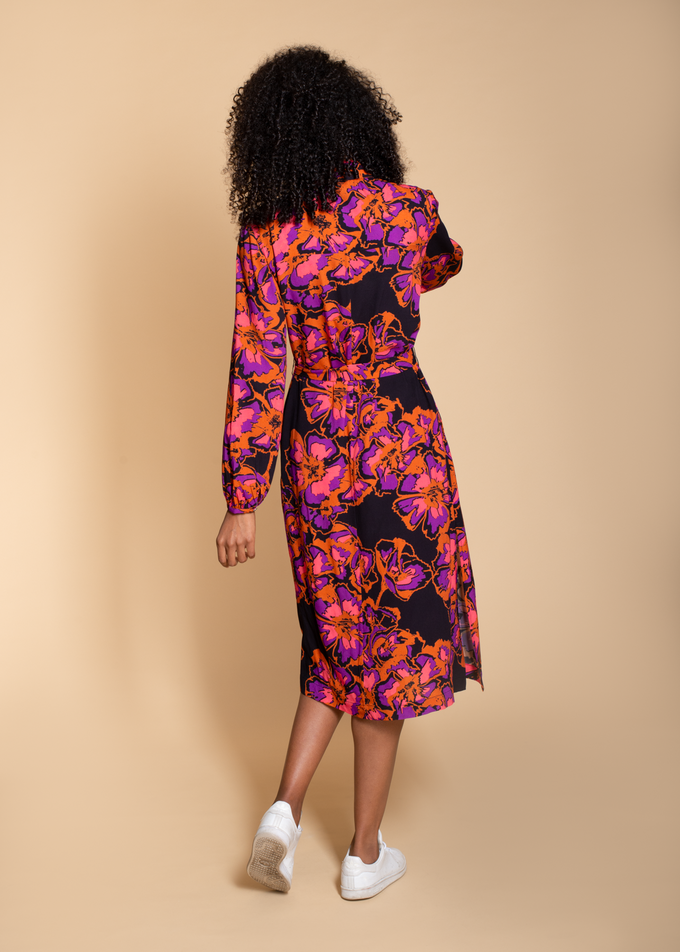 The Acacia Shirt Dress in Pink and Rust Floral from Hide The Label