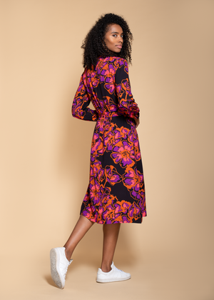 Acacia Shirt Dress in Pink and Rust Floral from Hide The Label