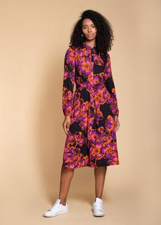 The Acacia Shirt Dress in Pink and Rust Floral from Hide The Label