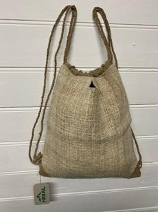 100% Hemp tote & drawstring bag with handle via Himal Natural Fibres