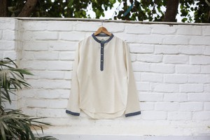 Hemp & Organic Cotton Kurtha - White Long sleeve shirt from Himal Natural Fibres