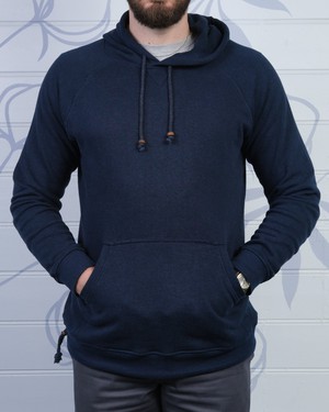 Mens Hemp and Cotton fleece Hoody - Blue from Himal Natural Fibres