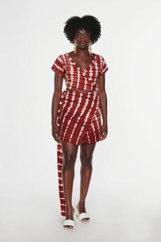 Wrap Skirt - Deep Red via JEKKAH
