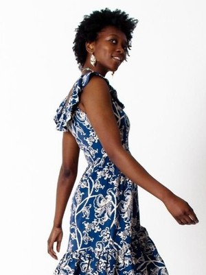 Organic Cotton Indigo Floral Transformation Dress from Jenerous