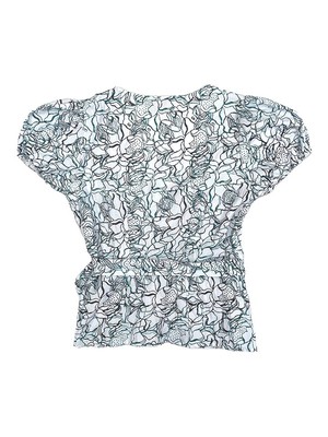 Organic Cotton Linear Floral Wrap Top from Jenerous