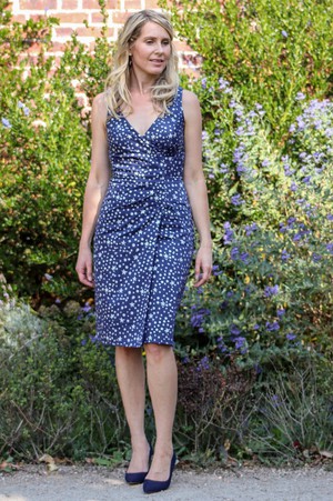 Organic Cotton Indigo Star Wrap Dress from Jenerous