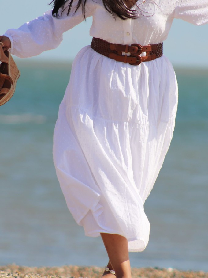 White Brave Cotton Midaxi Shirt Dress from Jenerous