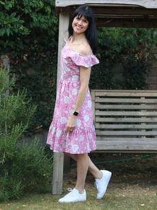 Organic Cotton Pink Floral Transformation Dress via Jenerous