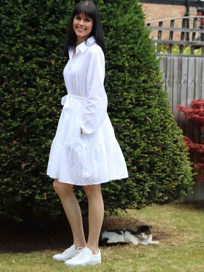 White Cotton Short Brave Shirt Dress from Jenerous