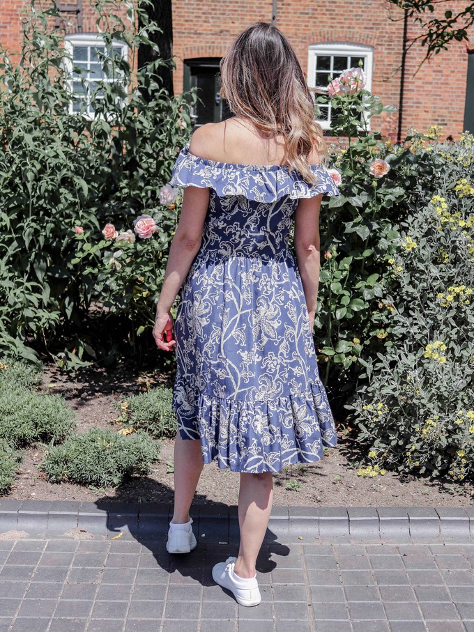 Organic Cotton Indigo Floral Transformation Dress from Jenerous