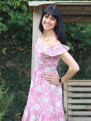 Organic Cotton Pink Floral Transformation Dress from Jenerous