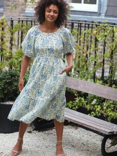 Green Floral Raglan Sleeve Midi Transformation Dress via Jenerous