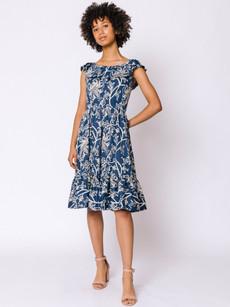 Organic Cotton Indigo Floral Transformation Dress via Jenerous