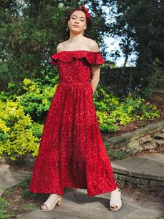 Organic Cotton Red Transformation Maxi Dress via Jenerous