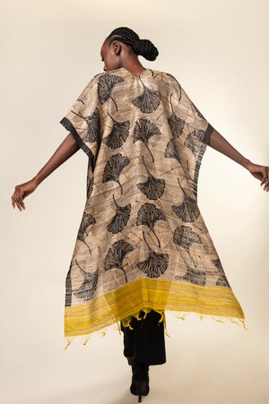 NEW! 3-in-1 Peace Silk Poncho Yellow Ginkgo from JULAHAS