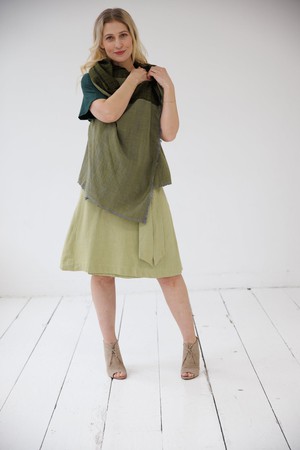 Wool Silk Cape Forest Pench from JULAHAS