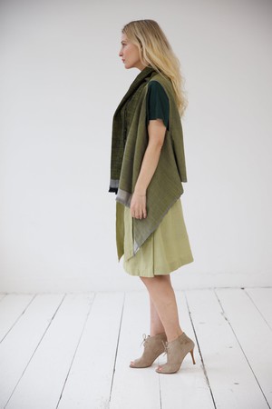 Wool Silk Cape Forest Pench from JULAHAS