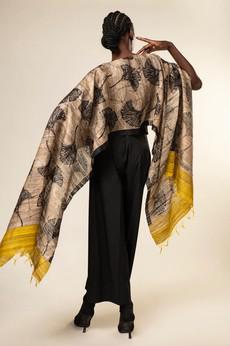 NEW! 3-in-1 Peace Silk Poncho Yellow Ginkgo via JULAHAS