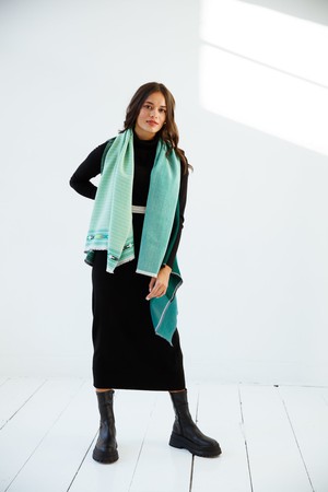 PETITE Light Wool Cape Fusion Green from JULAHAS