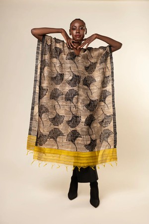 NEW! 3-in-1 Peace Silk Poncho Yellow Ginkgo from JULAHAS