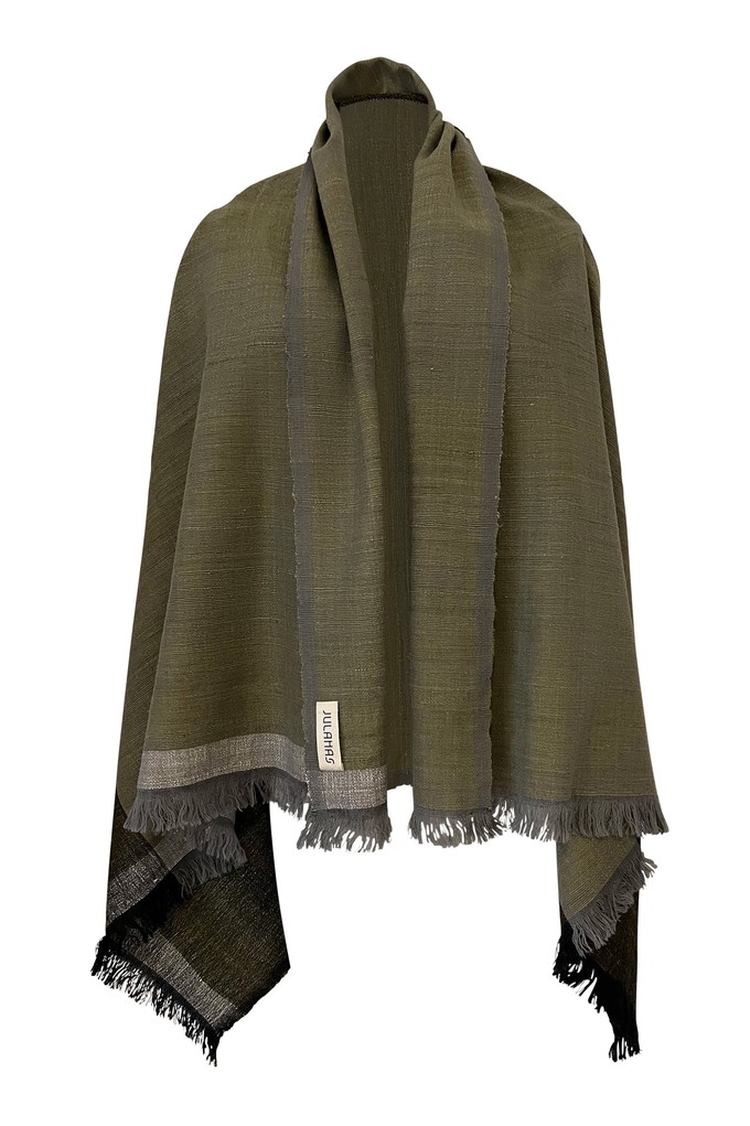 Wool Silk Cape Forest Pench from JULAHAS
