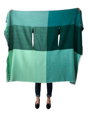 PETITE Light Wool Cape Fusion Green from JULAHAS