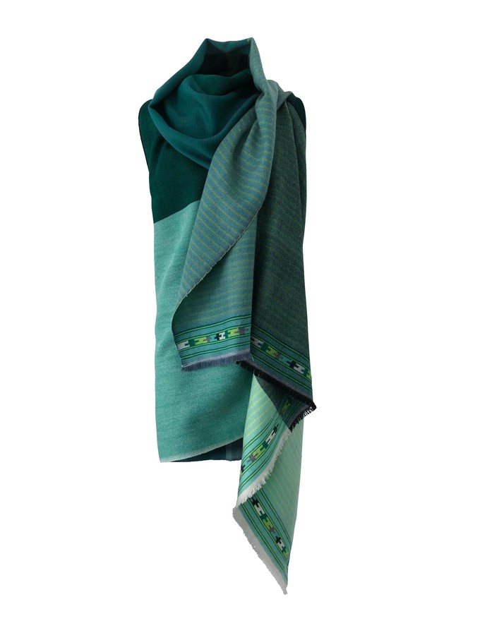 PETITE Light Wool Cape Fusion Green from JULAHAS