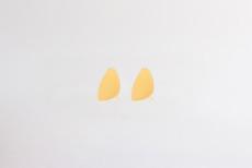 Dainty Pebble stud earrings gold plated | shiny finish via Julia Otilia