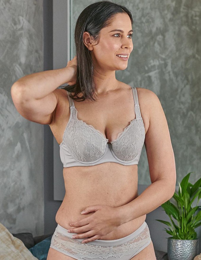 Mercury - Lace Silk & Organic Cotton Plunge Bra from JulieMay Lingerie