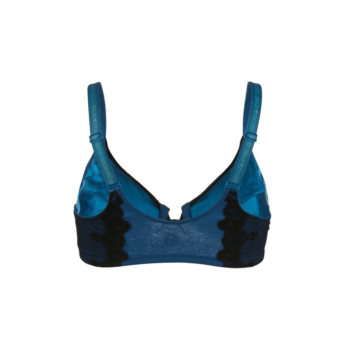 Elysia - Navy Blue Silk & Organic Cotton Front Closure Full Cup Underwired Bra from JulieMay Lingerie