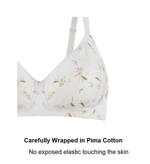 Ditsy Floral - Silk & Organic Cotton Smooth T-Shirt Wireless Bra from JulieMay Lingerie