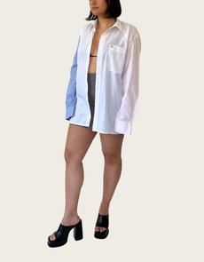 Triple blouse Pink - white - blue checkered via JUNGL