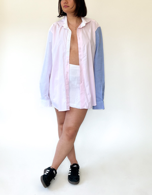 Triple blouse White - pink - blue checkered from JUNGL