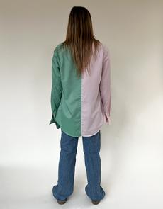 Duo blouse pink - green via JUNGL