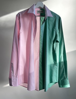Duo blouse pink - green from JUNGL